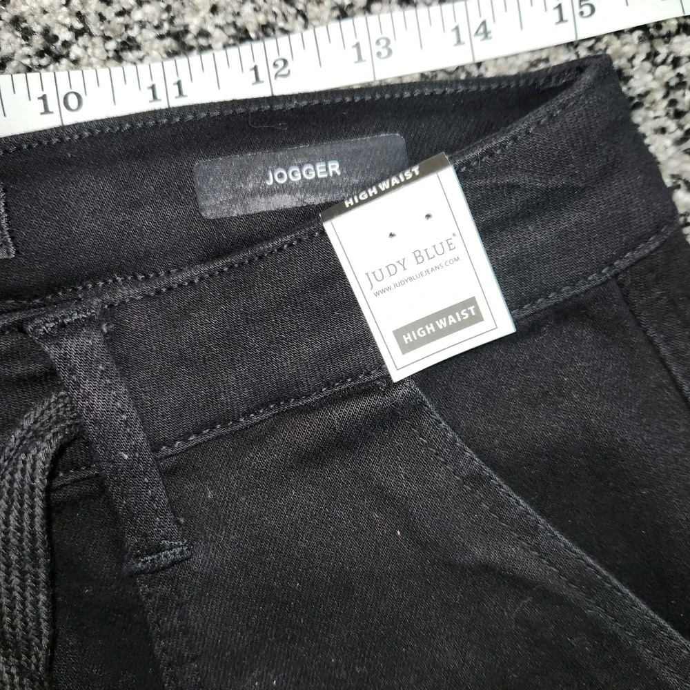 Judy Blue Black Double Cuff Jogger Pants Drawstring High Rise Size 11/30 Nwt - Picture 4 of 9